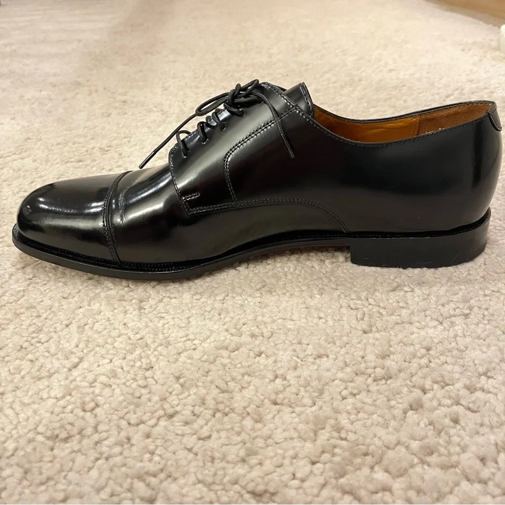 Cole Haan Men’s Black Patent Leather Oxford Formal Shoes Toe Cap‎ EUC Size 13